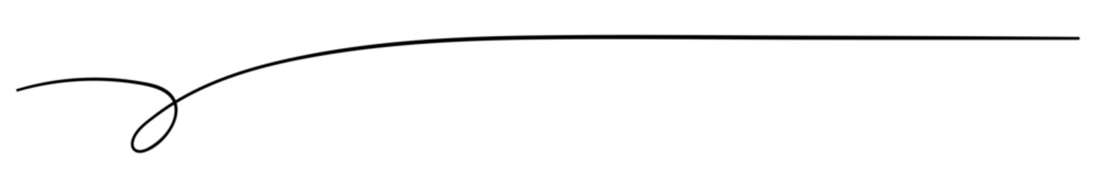 Hand drawn brush underline loop stroke. Vector doodle sketch ink line, scribble pencil border, divider