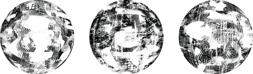 Obraz premium Grunge sphere Collection. Grunge Circles. Banners, Insignias , stamps, spheres, Labels and Badges Set . vector distress textures. Bundle blank circle textured shapes, globes, balls and stamps.