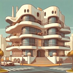 vector illustration of modern building