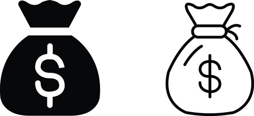 Cash Bag Sign Secure Banking and Investment Icon