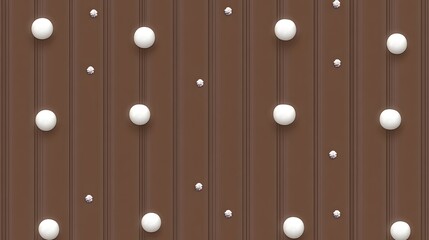 Seamless Pattern of Round White Elements on a Brown Textured Surface