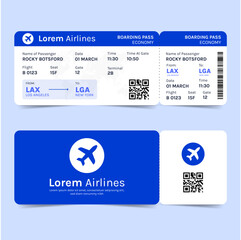 Flat design plane ticket boarding pass concept illustration template