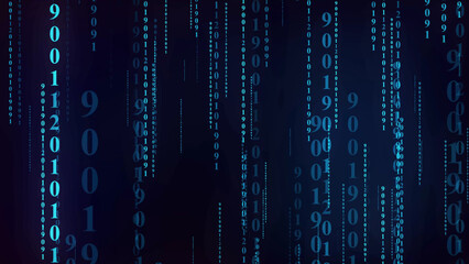 Cyberspace background with a set of numbers of different sizes. Big data visualization. Hacker concep