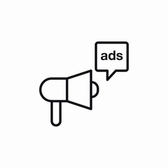megaphone advertisement icon vector sign