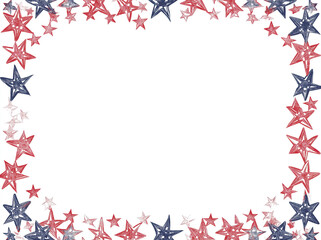 Obraz premium An American flag border with a white background