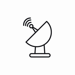 Satellite dish antenna icon vector sign