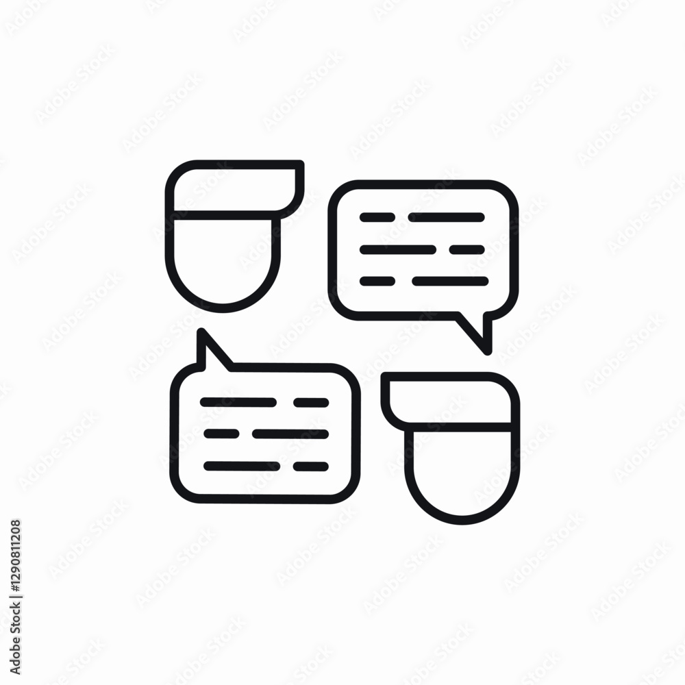 Poster man messaging message chat icon vector sign