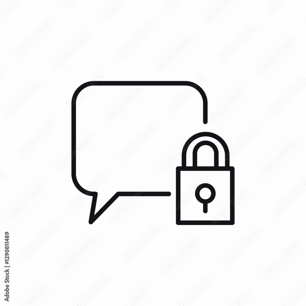 Poster secure message lock icon vector sign