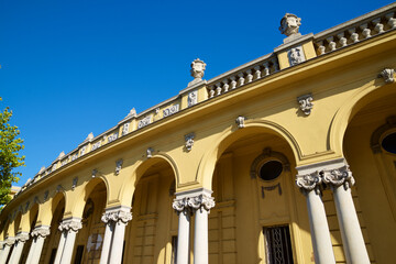 Szechenyi Thermal Baths, in Varosliget park in Budapest, Hungary.