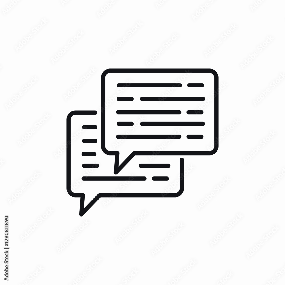 Poster text message conversation icon vector sign
