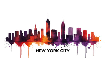 cityscape, landscape, new York print poster travel art illustration urban modern downtown landmarks skyscrapers, nice poster illustration. 