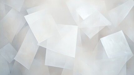 Obraz premium Abstract geometric background with translucent shapes, layers of white and light gray, soft texture, minimalism design for modern aesthetics.