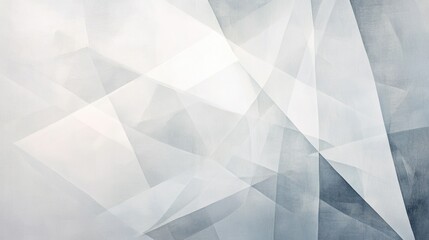 Fototapeta premium Abstract geometric background in soft gray and white tones, smooth blending shapes, minimalistic design, template for modern art, web, and graphic design.