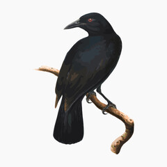Lycocorax Obiensis, Bernst. from Monograph of the Paradiseidae, vintage bird illustration vector.