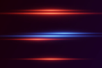 Collection of neon lines, laser beam and light effect.