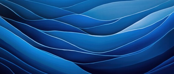 Fototapeta premium Abstract blue waves, flowing shapes, ocean-inspired background, layered textures, modern design, digital art, calming visuals for presentations and websites.