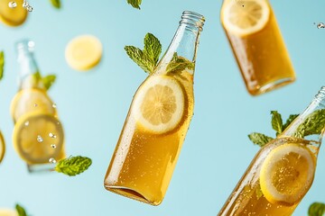 Refreshing Summer Drink with Lemon and Mint