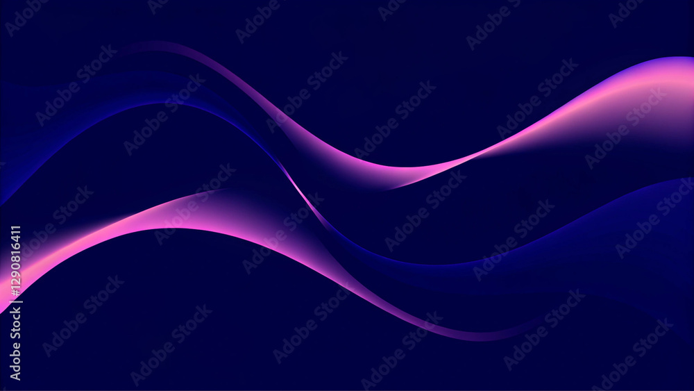 Poster abstract background with blue glowing wavy lines with technology connection concept. modern minimal 