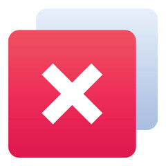 Gradient color icon, illustration for Delete, cross, page.