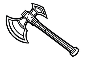 Silhouette of Axe isolated on a white background