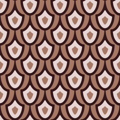 Retro seamless pattern of fish scale elements in mid-century modern style © Yevheniia