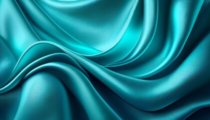 Obraz premium Abstract 3D Background of soft Waves in cyan Colors.
