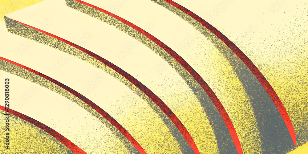 Poster abstract geometric pattern with vibrant curves and contrasting colors dynamic, modern art design for