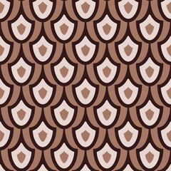 Retro seamless pattern of fish scale elements in mid-century modern style © Yevheniia