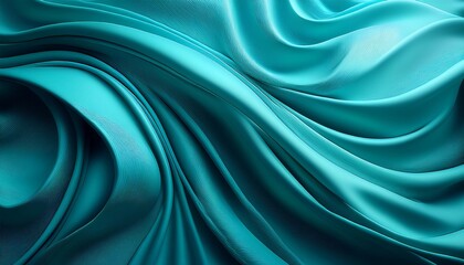 Abstract 3D Background of soft Waves in cyan Colors.
