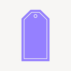 Purple price tag, simple banner label collage element vector