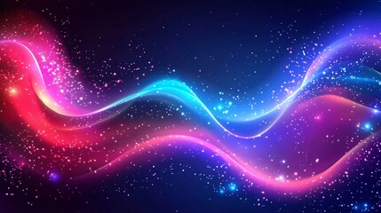 Fototapeta premium A radiant neon infinite wave background with glowing fluid motion patterns