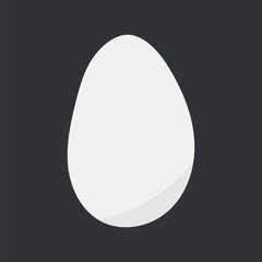 White egg, cartoon food element vector