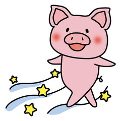 天の川を渡るぶた