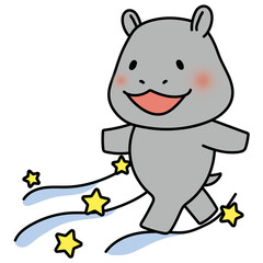 天の川を渡るカバ