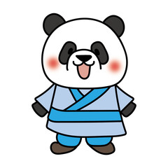 彦星の格好をしたパンダ
