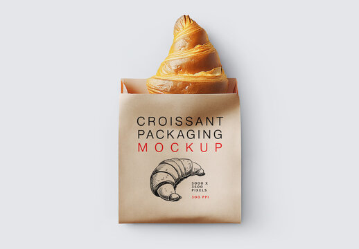 Croissant Packaging Mockup for Creative Design and Branding Projects