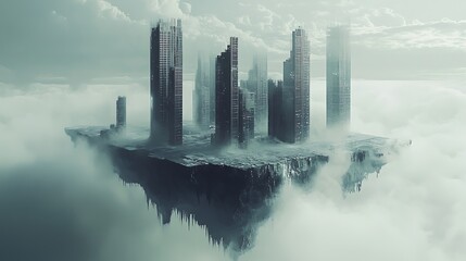 Fototapeta premium Ethereal City in the Clouds.