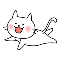 空を飛ぶ白い猫
