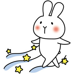 天の川を渡る白いうさぎ