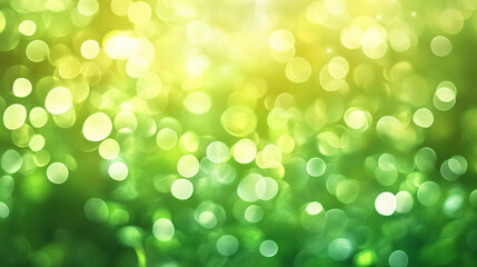 Fototapeta premium Elegant spring background with delicate white flowers, green foliage, and soft golden bokeh, evoking a fresh and romantic atmosphere for seasonal designs, weddings, beauty themes, and nature-inspired 