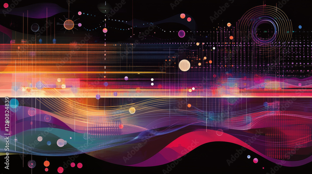 Aufkleber vector digital music equalizer audio waves design template audio signal visualization signal illustr