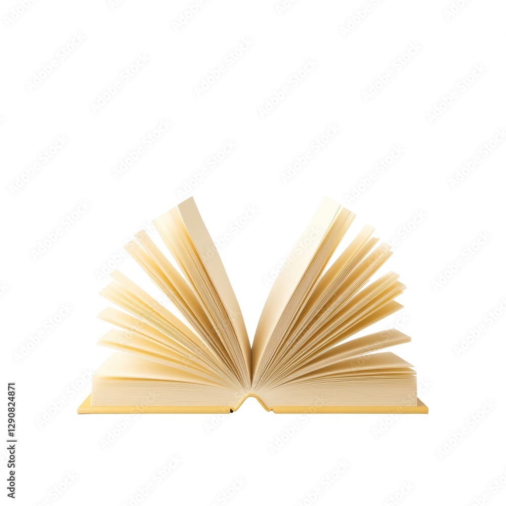 Aufkleber open book with curved pages displayed on a solid color for reading or study concept
