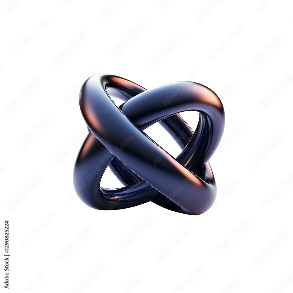 Poster metallic infinity loop reflecting light creates futuristic and elegant design element