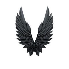 Obraz premium Stylish black geometric wings with sharp angles and a futuristic design