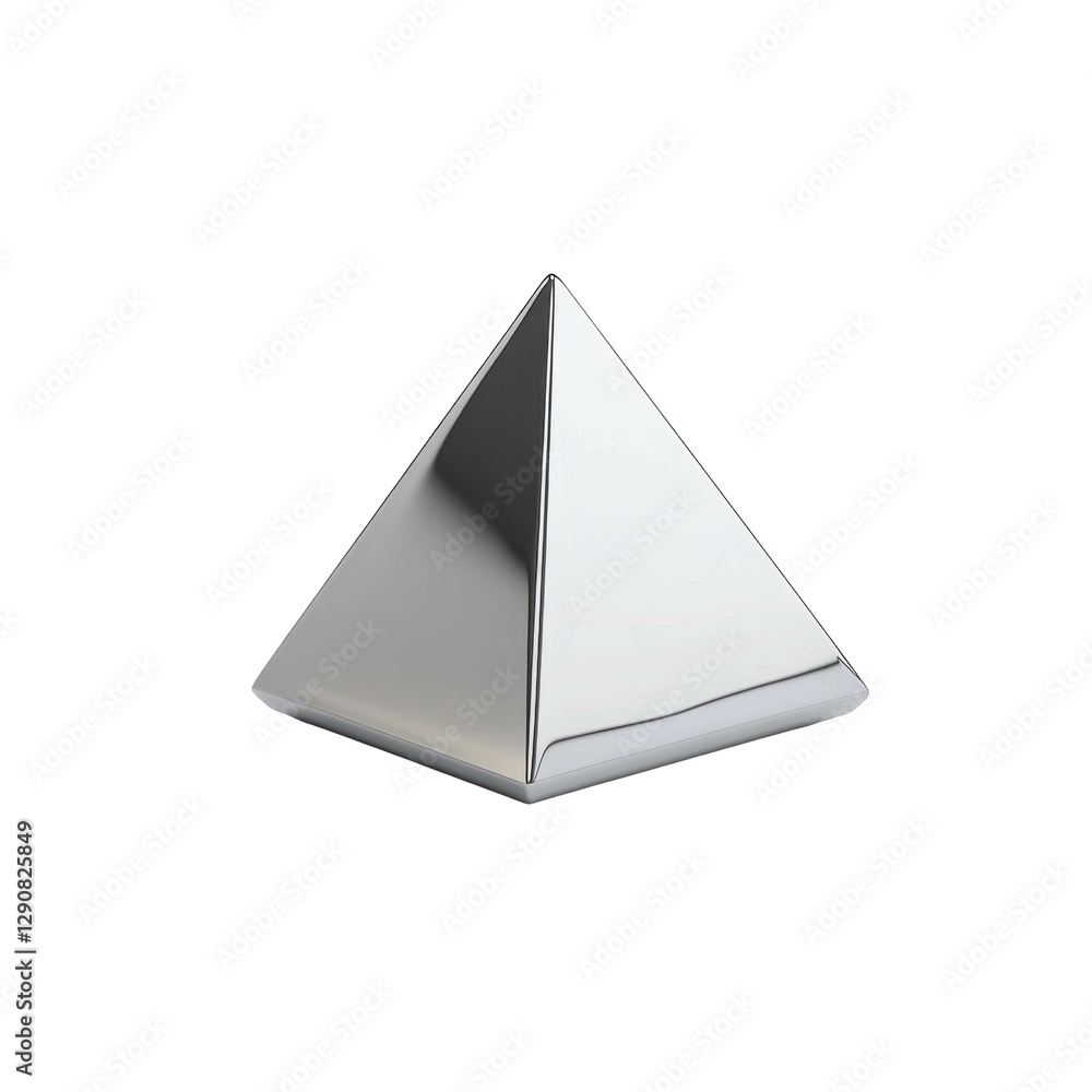 Aufkleber shiny metallic pyramid with smooth surface reflecting light from various angles