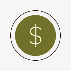 Dollar currency badge, finance graphic vector