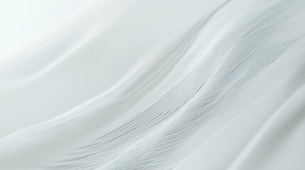 Obraz premium Soft white fabric texture background, flowing drapes, smooth silk, delicate waves, minimalist design, elegant textile, clean aesthetic for photography or design projects.