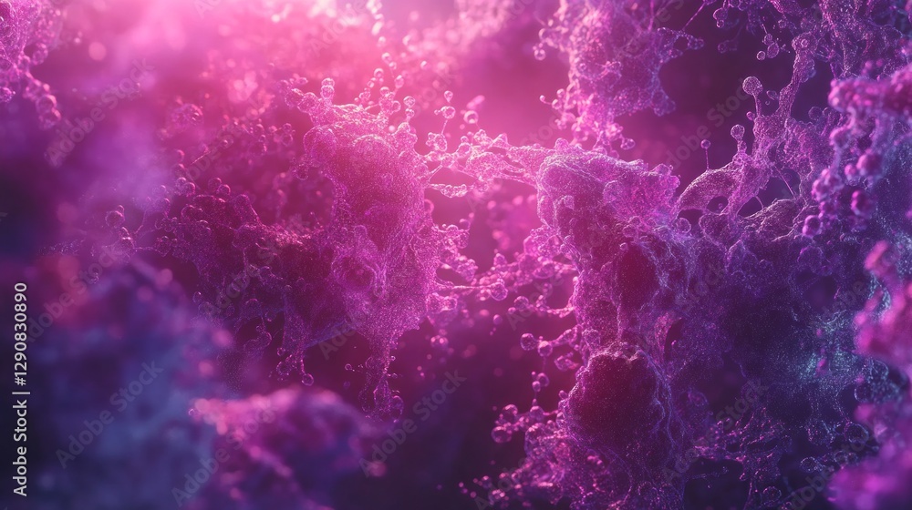 Poster neurons intertwine in a mesmerizing dance of connections, illuminated by ethereal hues of purple and