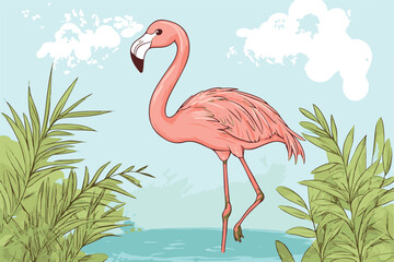 flamingo vector design, awesome flamingo ,high resolution printable flamingo artwork and Flamingo silhouette vector illustration Flamingo silhouette vector Silhouette Art & Illustration