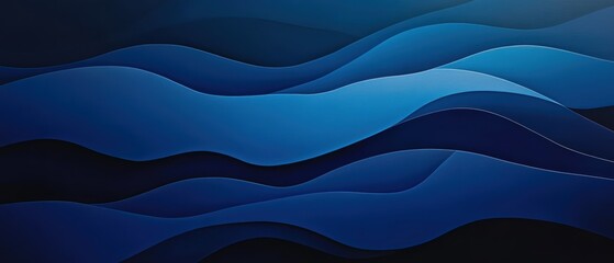 Fototapeta premium Smooth blue waves background, abstract ocean texture with gradients, calming water flow design, suitable for wallpapers and website graphics.